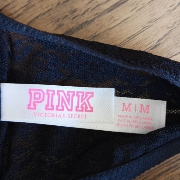 PINK Victoria's Secret Black Studded Bandeau Medium - Picture 4 of 6